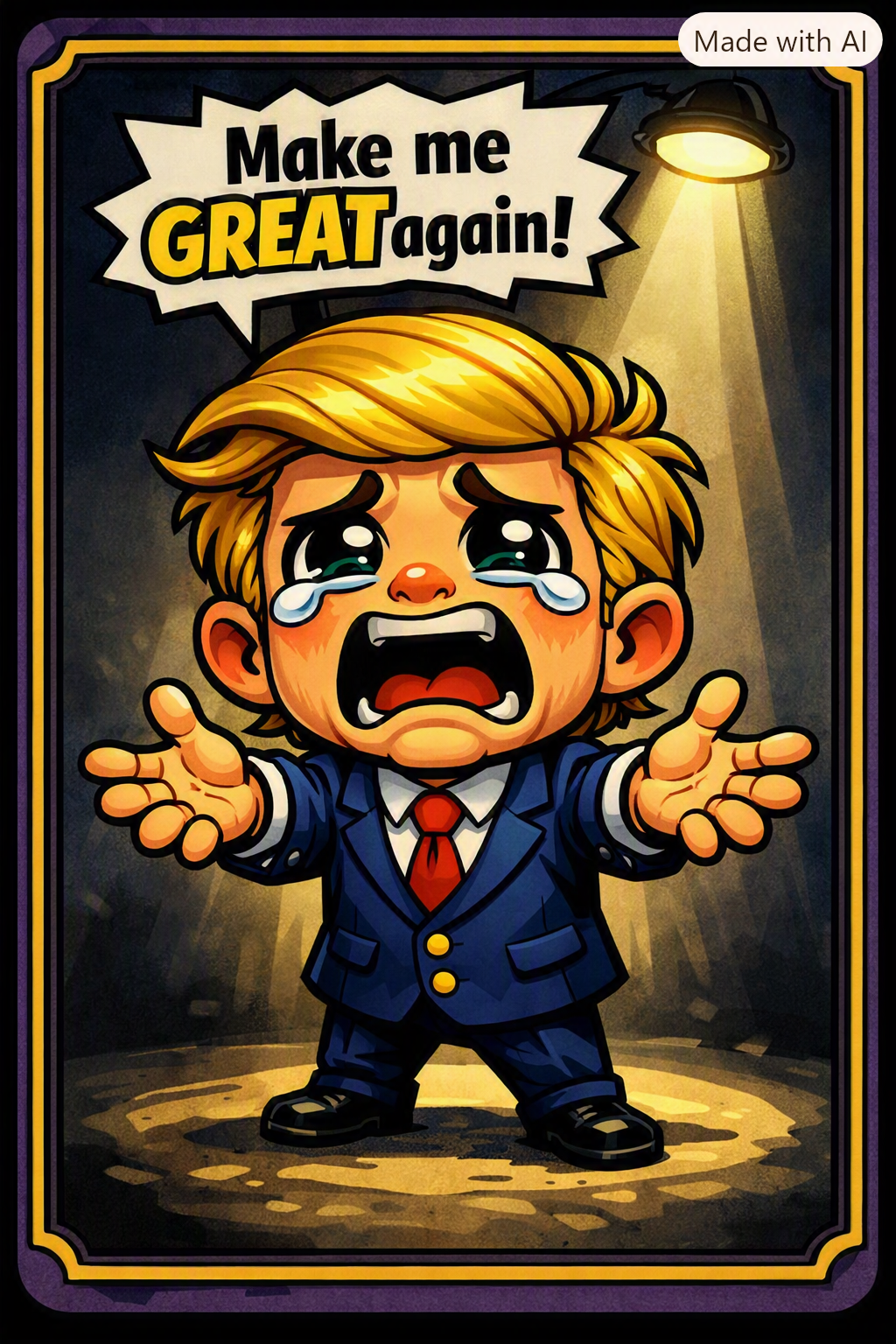 MAKEMEGREATAGAIN-tema – satirisk kampagneplakat